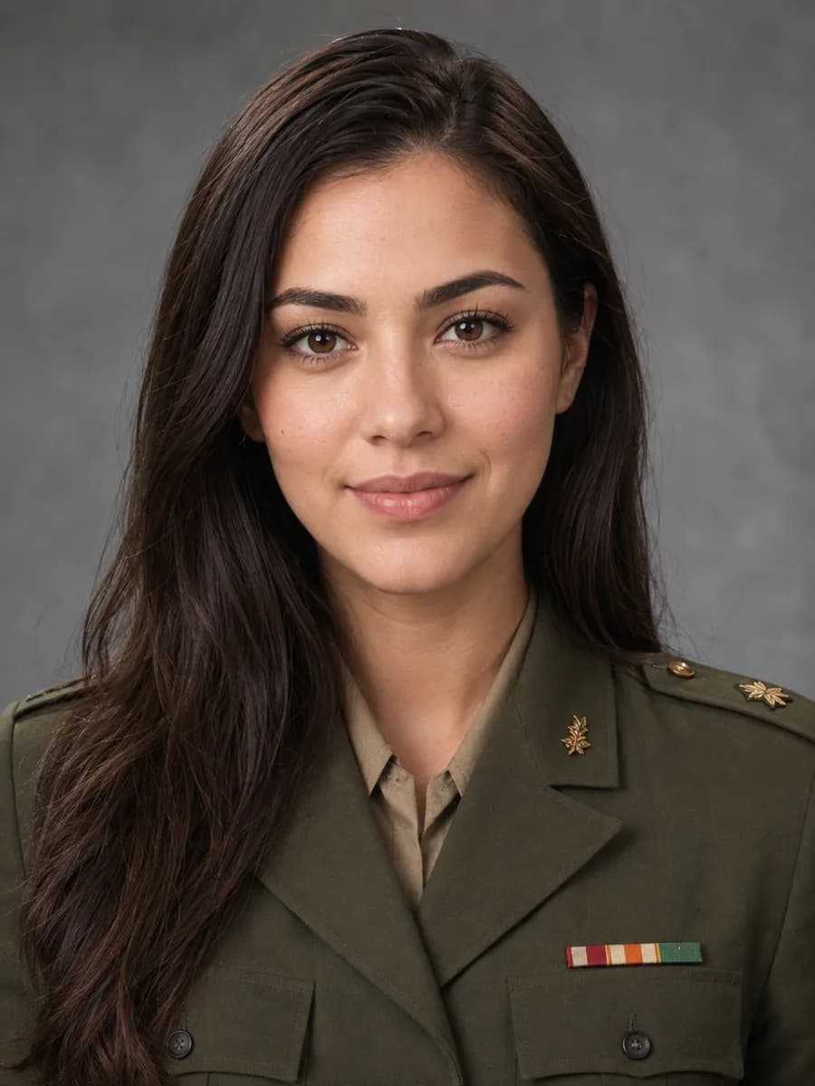 Portrait of a person in a tactical military uniform generated with AI